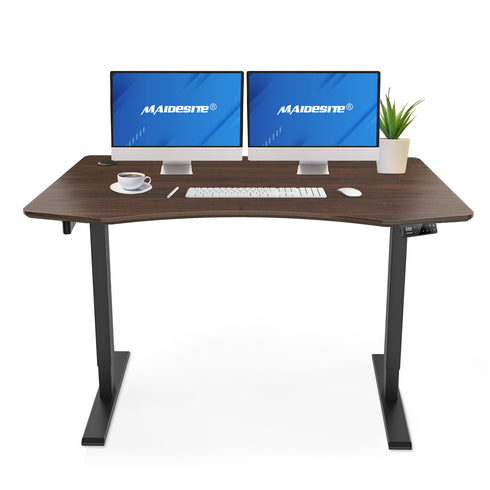 Maidesite Executive Series 55 inch Height Adjustable Standing Desk With Curved Desktop